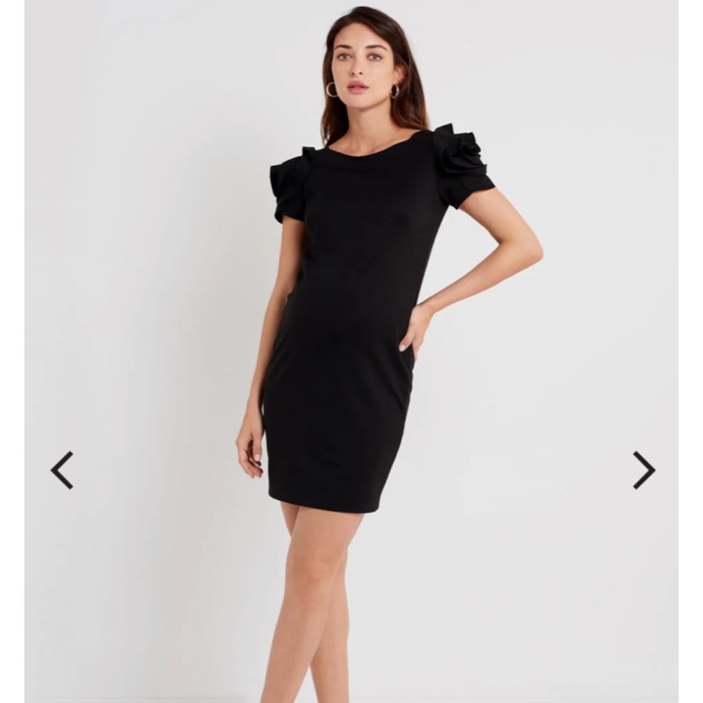 NWT lPIETRO BRUNELLI CAPRI DESIGNER BLACK MATERNITY DRESS - SIZE L